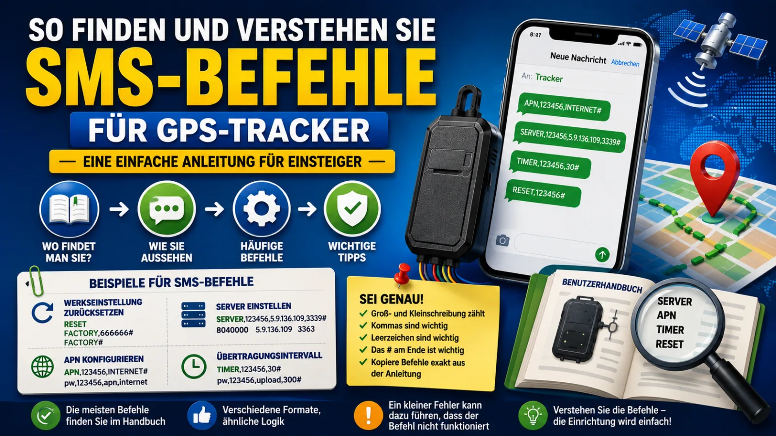 SMS commands understanding de