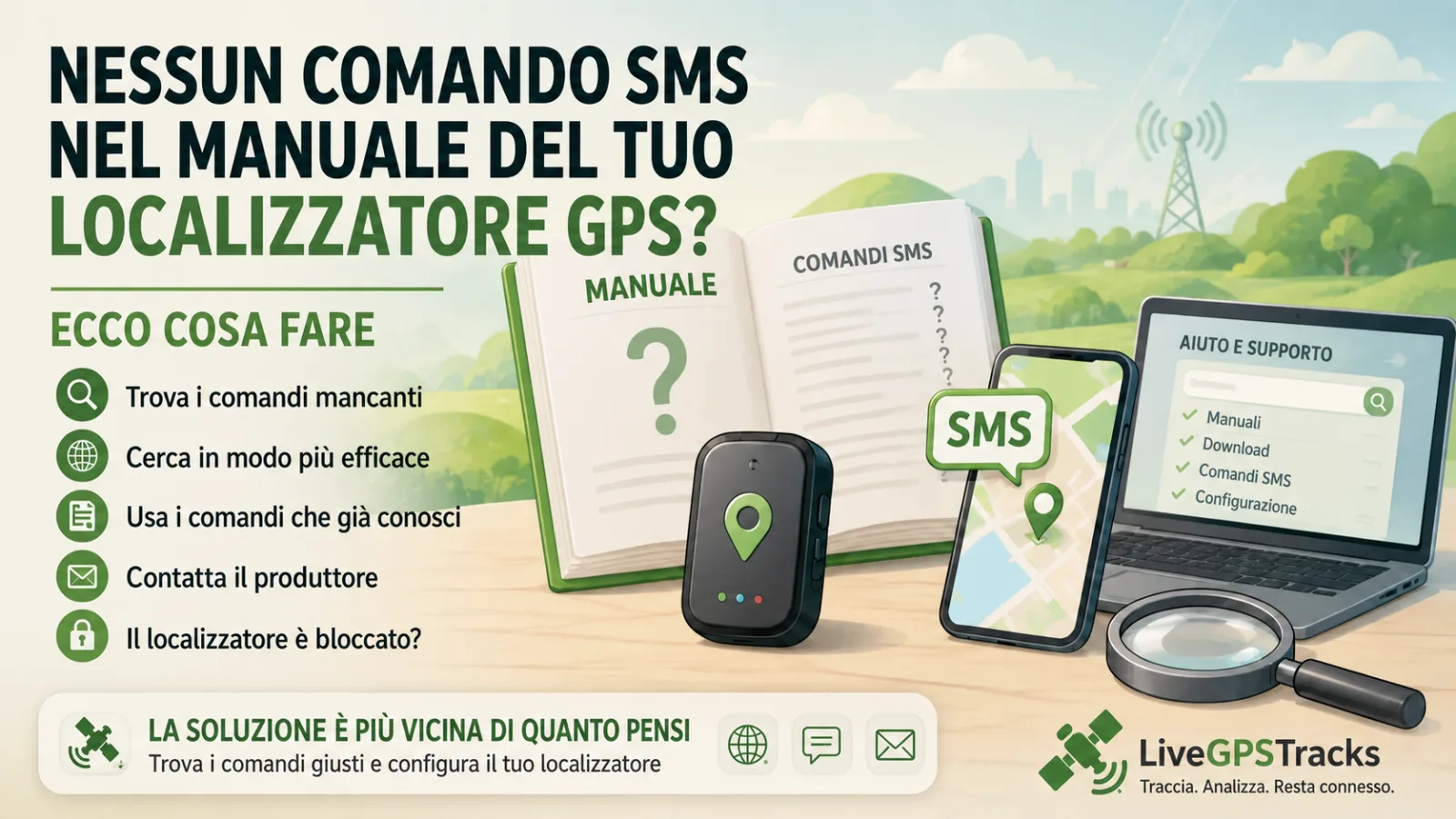 Cosa fare se il manuale del localizzatore GPS non contiene i comandi SMS
